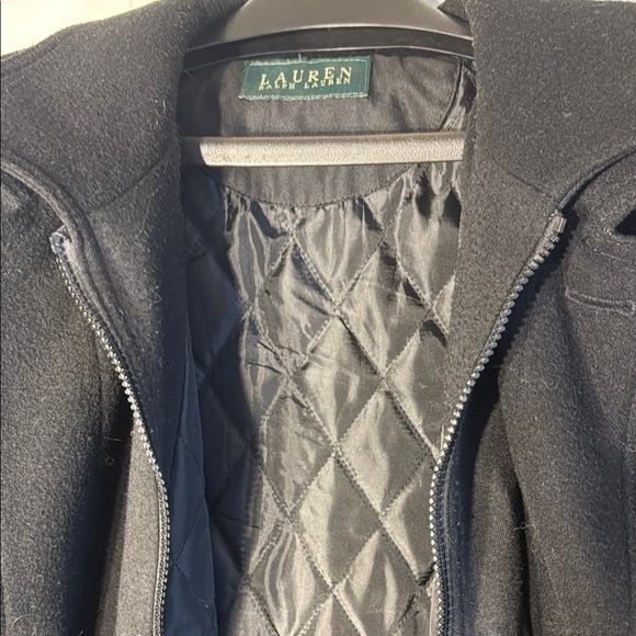 Ralph Lauren Black Pea Coat Classic Wool Blend - Picture 7 of 12